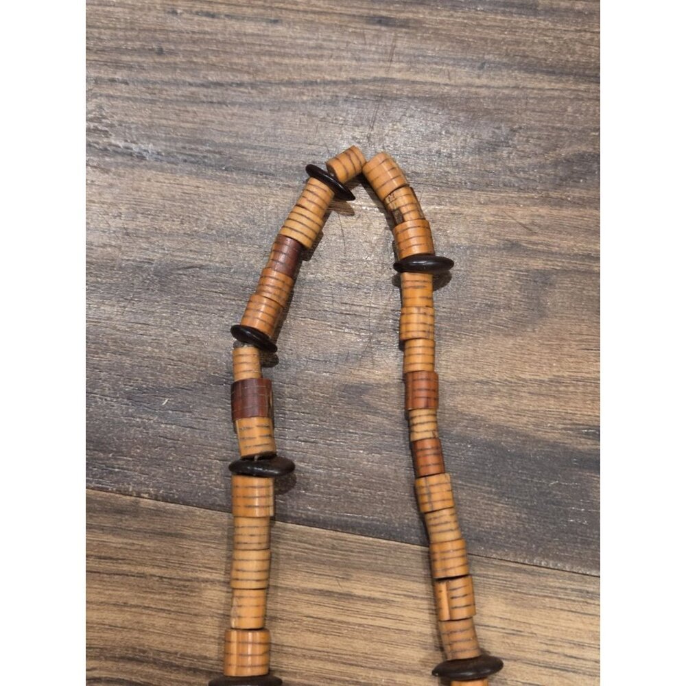 Safari Animal Necklace Carved Wood Beads Giraffe Zebra Lion Elephant Boho Tribal - Picture 6 of 9